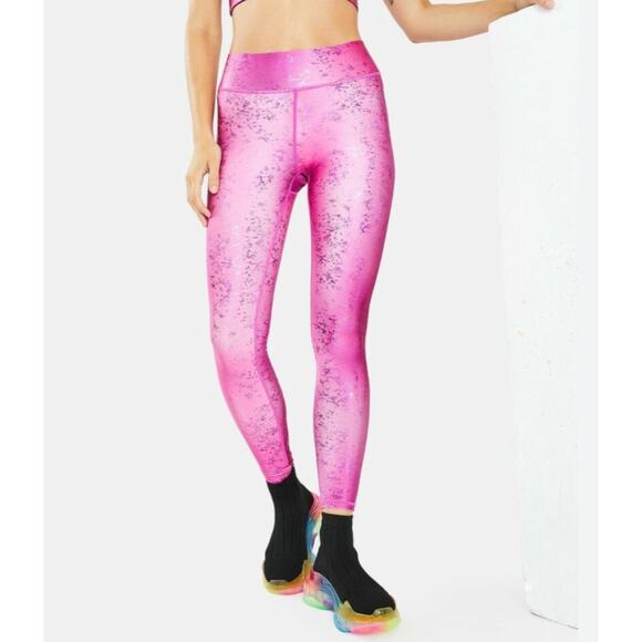 TEREZ Pink Balayage Leggings Stretch Elastic Waist Performance Size X-Small XS - Picture 1 of 9